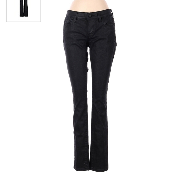 Loft Modern Skinny Jeans Waxy Black Women's Size 2 Waist 26 Classic Everyday EUC - Picture 1 of 13